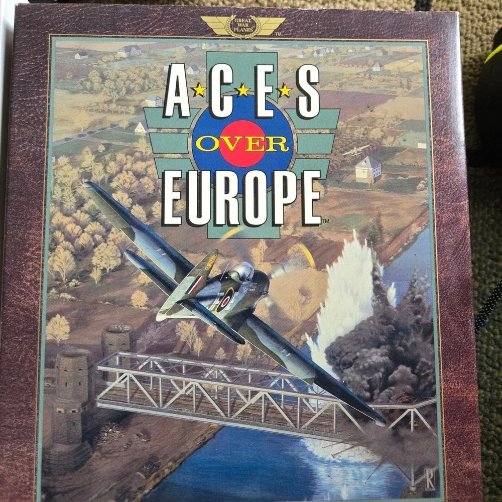 Aces Over Europe Big Box Game 1993 Dynamix Sierra Floppy Disk Manual COA Vintage